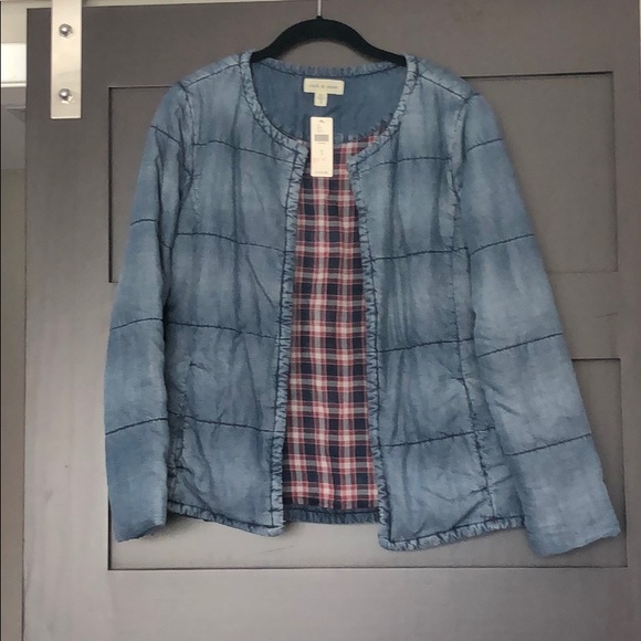 cloth & stone Jackets & Blazers - NWT Cloth & Stone denim puffer jacket